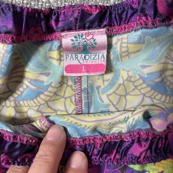 Womens Size L Silky Dragon Print Lingerie Racer Back Lace Trim Cami & Shorts Set - Picture 14 of 15